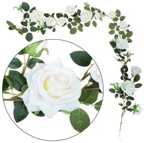 Ruža girlanda 180cm biela
