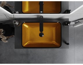 Mexen Megan, sklenené umývadlo na dosku, 56 x 36 cm, zlatá, 24135650