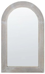 Drevené nástenné zrkadlo 65 x 107 cm krémová biela CHANDON Beliani