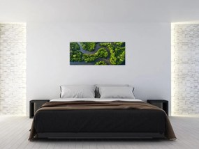 Obraz - Lesná krajina s riekou (120x50 cm)