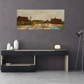 Obraz - Vincent van Gogh, Flower Beds in Holland, reprodukcia (120x50 cm)