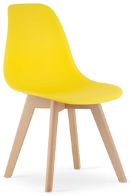 Žltá stolička KITO s bukovými nohami