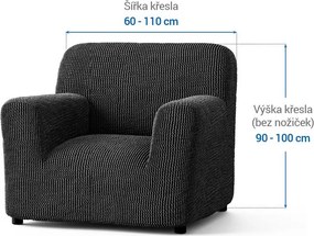 Bielastické poťahy COSTINA antracit kreslo (š. 60 - 110 cm)