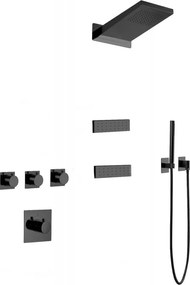 Mexen Fall podomietková sprchová súprava, čierna - 7602-04-70