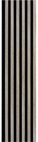 Akustické dekoračné panely, dub sonoma 3D lamely na filcovom podklade, rozmer 270 x 30 cm, IMPOL TRADE