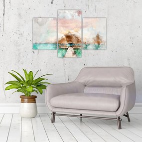 Obraz - Maledivy, drevené mólo (90x60 cm)