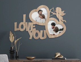 drevko Fotorámik na stenu I love you Farba dekorácie: Čierna