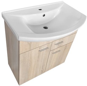 Aqualine Aqualine, ZOJA umývadlová skrinka 71,5x74x34cm, dub platin, 51175