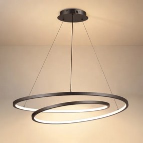 Brilagi-LED Stmievateľný závesný luster TWISTER LED/105W/230V pr.100 cm čierny + diaľkové ovládanie