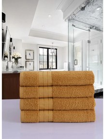 Bavlnené uteráky v horčicovohnedej farbe v súprave 4 ks 50x100 cm – Good Morning
