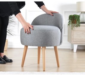 Taburet NIKI, priemer 46 cm, sivý