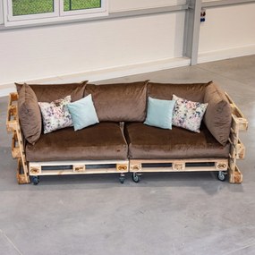 Golden Garden Paletové sedenie GG91/1 - Podsedáky a Vankúše "FIT IN" 120cm x 80cm x 15cm - penový granulát - capuccino