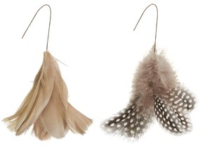Závesné perie na drôtiku FEATHER DECOR hnedé - viac farieb