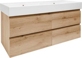 Kúpeľňová skrinka s umývadlom SAT B-Way 119x50x45 cm dub matný BWAY2120OAKU2B