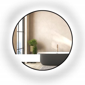 Okrúhle zrkadlo Orfeusz v ráme s výrezom pre Led skrinku Fi 180