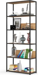 Policový regál 800 čierny / dub craft