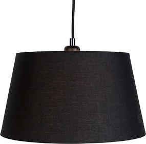 Závesné svietidlo s 3 čiernymi a zlatými tienidlami z bavlny - Cava