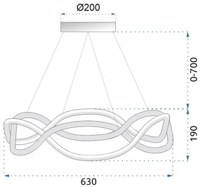 Toolight - LED závesné svietidlo APP801-CP + diaľkové ovládanie, chrómová, OSW-04024