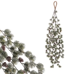 Umelá previsnutá vetva Smrekovca so šiškami, 100 cm, zelená