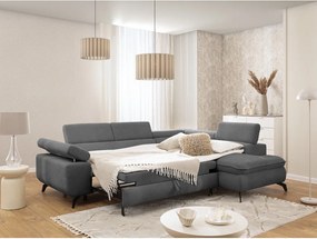 Sivá ženilková rohová pohovka (pravý roh/do L) Marbeya – Ropez