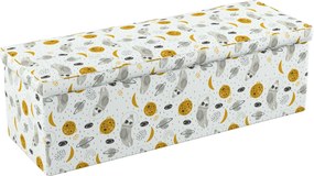 Truhlica čalúnená farba produktu biela látka vzorované