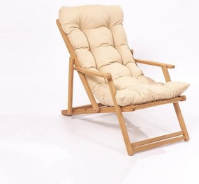 Drevené záhradné ležadlo v krémovo-prírodnej farbe – Floriane Garden