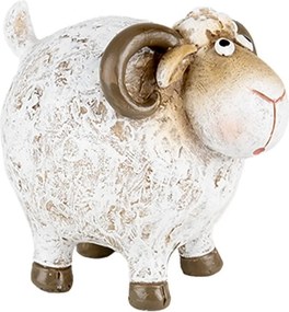 Decorative Figurine Sheep 9x7x8 Cm White Plastic - 9*7*8 cm