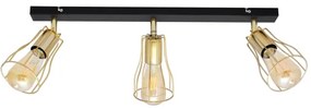 Bodové svietidlo TUBE 3xE27/15W/230V zlatá/čierna