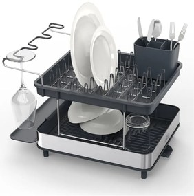 Sivý dvojposchodový anikoro odkvapkávač Excel – Joseph Joseph