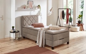 Posteľ Jeff 100x200 cm, svetlohnedá látka