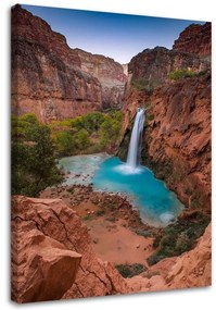 Obraz na plátně Vodopád Skalní příroda - 60x90 cm