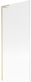 Mexen Next L, 1-krídlová vaňová zástena 80 x 150 cm, 6mm sklo s rebrovým vzorom, zlatý matný profil, 895-080-000-03-09-55