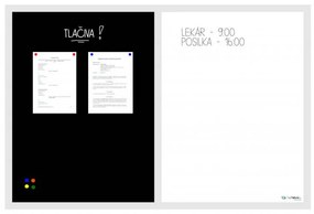 Toptabule.sk KOMB6 Kombinovaná magnetická tabuľa v bielom drevenom ráme 200x100cm