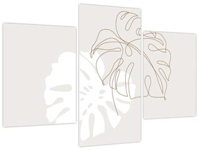 Obraz - Line art monstera N⁰2 (90x60 cm)
