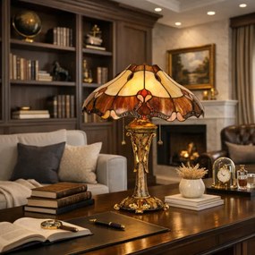 Rustikálna lampa Tiffany štýl stolová UNIQUE Ø 40*53 CM