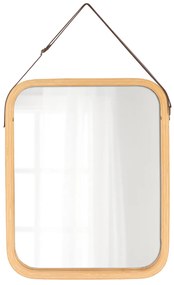 Závesné zrkadlo Jae Beige, bambus