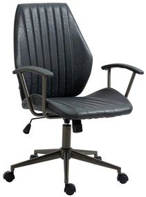 Design-Shop Kancelárska stolička Nampa v industriálnom štýle - koženka - Čierna antik
