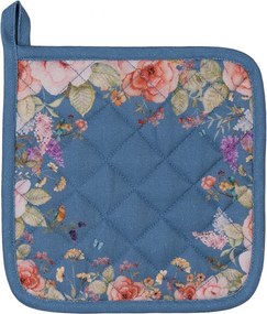 Modrá bavlnená chňapka - podložka Flower & Fiesta - 20 * 20 cm