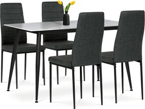 Jedálenský stôl 130x70 cm so štyrmi stoličkami ASE-1004 BK2