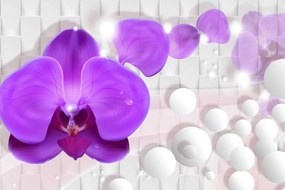 Obraz orchidea na abstraktnom pozadí - 90x60