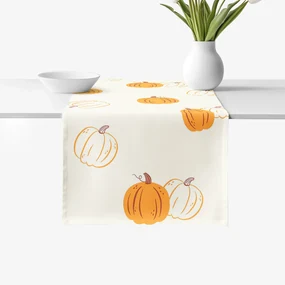 Goldea behúň na stôl 100% bavlnené plátno - jesenné tekvice 50x160 cm