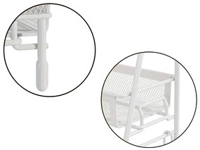 VERK GROUP Dvojposchodová polica, kovová s prídavným košíkom LOFT - biela, 36 x 17 x 32 cm