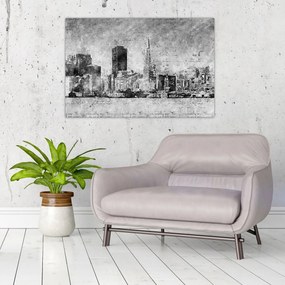 Obraz - Coffee art city (90x60 cm)
