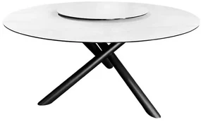 Okrúhly jedálenský stôl Spin keramická doska biela 150cm