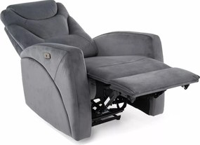 Elektrické polohovacie kreslo KRONOS Velvet sivé