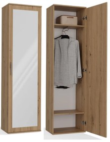 Šatníková skriňa Dialogos 1 (dub artisan) (so zrkadlom). Akcia -19%. Vlastná spoľahlivá doprava až k Vám domov. 1132540