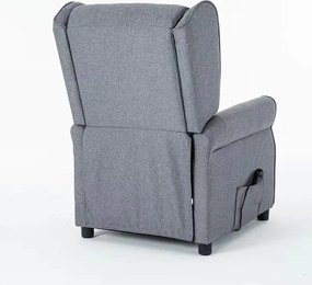 TV kreslo STILO PLUS s elektrickým polohovaním — látka, sivá, nosnosť 130 kg