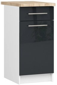 Dolná kuchynská skrinka Ozara SZ40 SZ1 (biela + grafit lesk). Akcia -18%. Vlastná spoľahlivá doprava až k Vám domov. 1071099