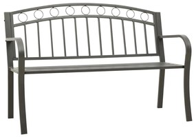 Záhradná lavica sivá 120 cm oceľ 319586