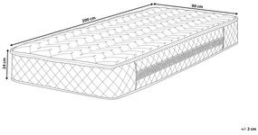Pružinový matrac s odnímateľným poťahom tvrdý 90 x 200 cm GLORY Beliani